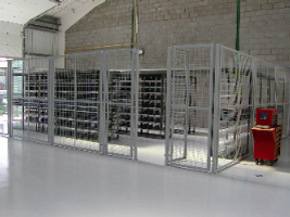 Security Cage around Linspace Small Parts Storage Systems